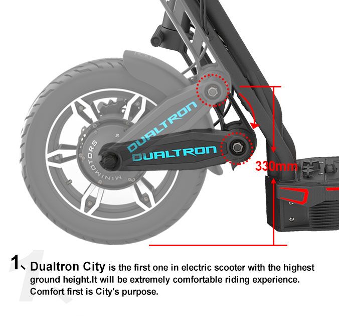 Dualtron City Big Wheel Elektroroller Einstellbare Federung