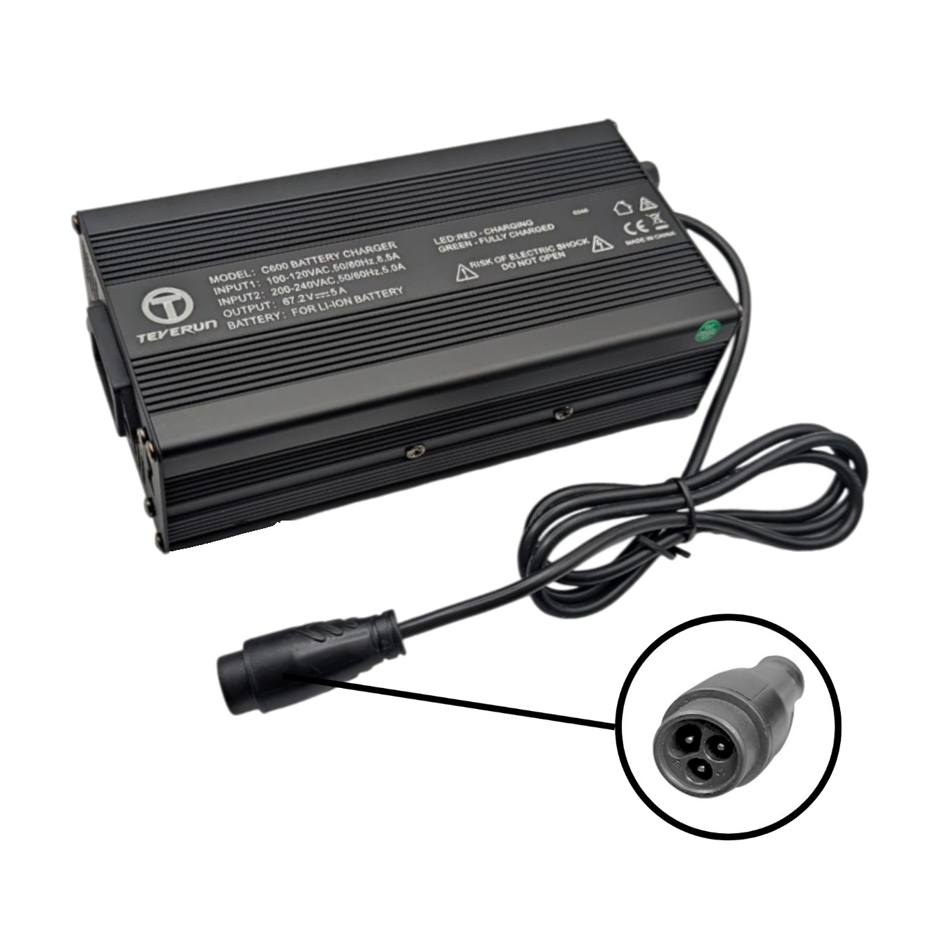Quick Charger 67.2V 5A for Teverun Fighter 11+ Quick Charger 67.2V 5A for Teverun Fighter 11+